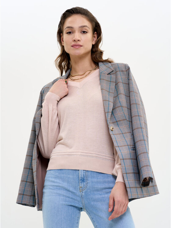 BIG STAR BIG STAR Sweter SIMONA_800_160 Beżowy Basic Fit