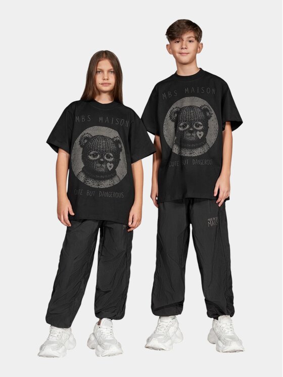 MADE BY SOCIETY MADE BY SOCIETY T-Shirt DANGEROUS - T37639 Czarny Basic Fit
