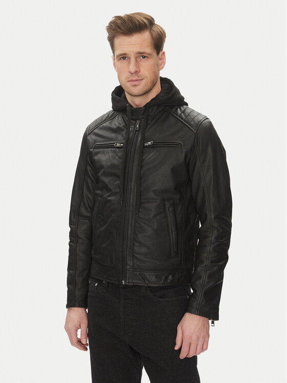 Serge Pariente Serge Pariente Giacca di pelle Sean Nero Regular Fit