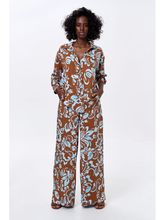 blue shadow blue shadow Spodnie damskie Safira Brązowy Regular Fit