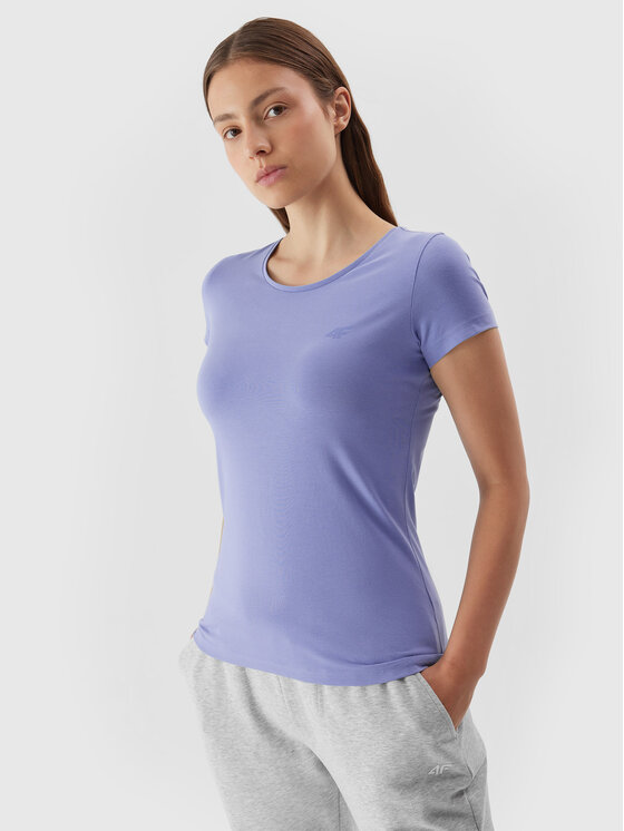 4F 4F T-särk 4FAW23TTSHF0906 Sinine Slim Fit