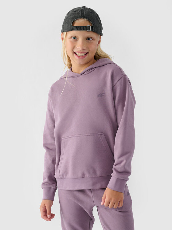 4F 4F Bluza BASIC_ Fioletowy Regular Fit