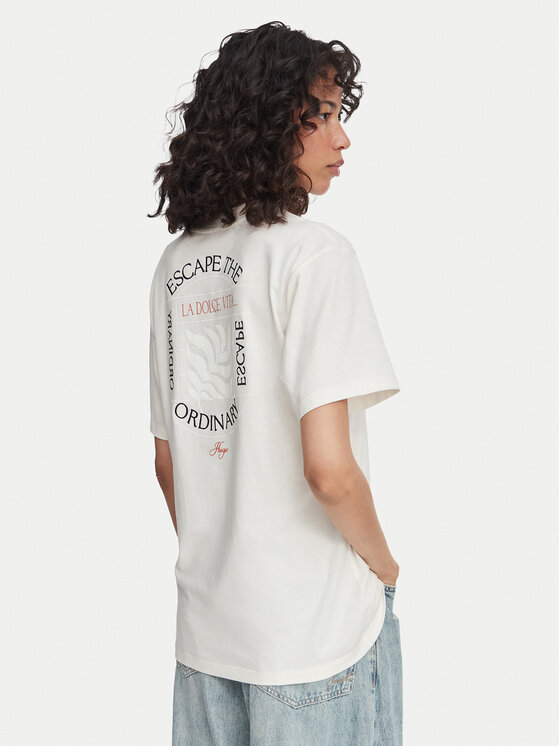 HUGO HUGO Tričko Vintage 50573326 Biela Oversize