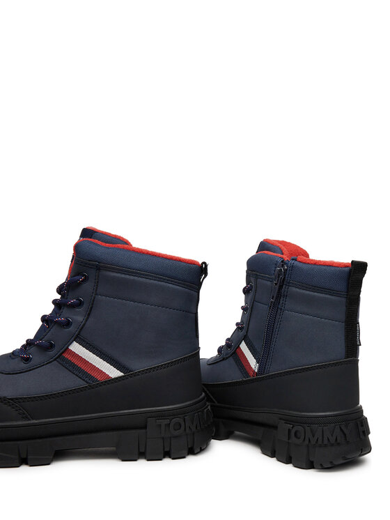Tommy Hilfiger Tommy Hilfiger Planinarske cipele Stripes Fur Boot T3X5-33713-1487 S Tamnoplava