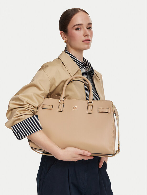 Tommy Hilfiger Ročna torba Th Joy Satchel AW0AW19067 Bež