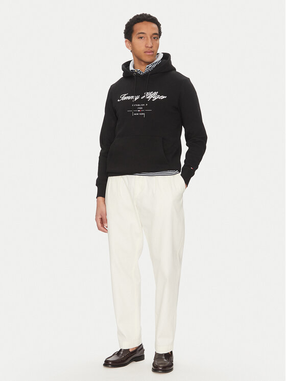 Tommy Hilfiger Tommy Hilfiger Felpa Script Logo MW0MW33631 Nero Regular Fit