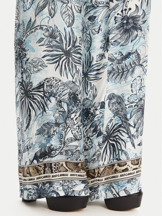 Just Cavalli Just Cavalli Kalhoty z materiálu 78PAA120 Modrá Loose Fit