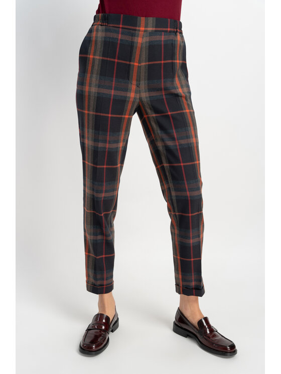 CLICK CLICK Bavlnené nohavice 30-314 Bordová Skinny Fit