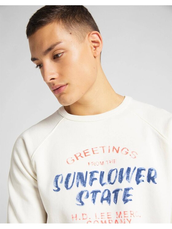 Lee Lee Felpa RAGLAN GRAPHIC SWS Bianco Regular Fit