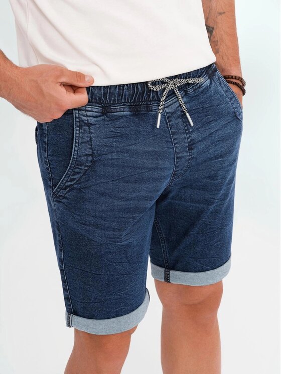 Ombre Ombre Szorty jeansowe OM-SRDS-0161 Niebieski Regular Fit