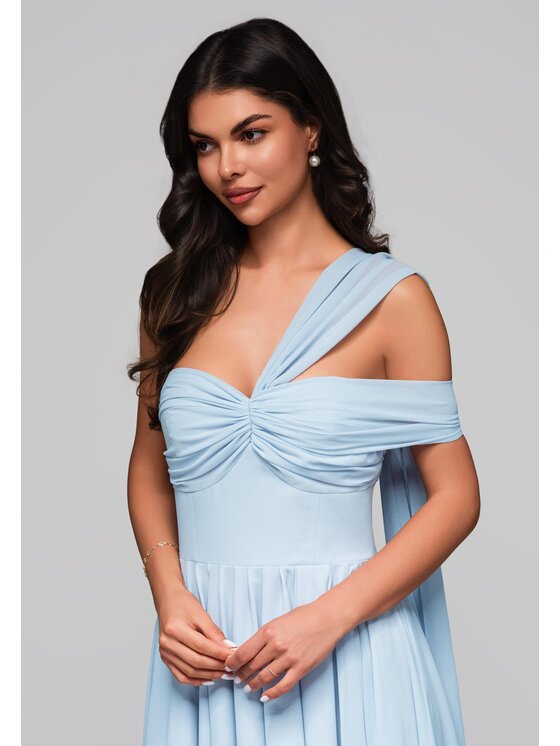 Ombre Ombre Sukienka wieczorowa LA-OM-DLR196 Niebieski Regular Fit