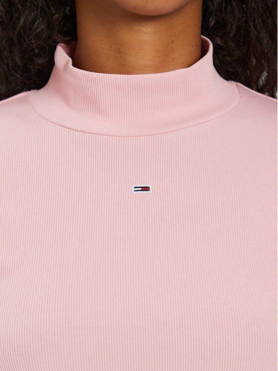 Tommy Jeans Tommy Jeans Bluse Tjw Essential Mock Neck DW0DW19830 Rosa Slim Fit