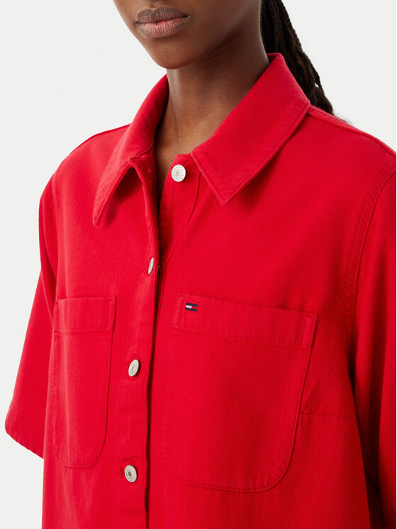Tommy Jeans Tommy Jeans Džinsinė suknelė DW0DW22847 Raudona A-Line Fit
