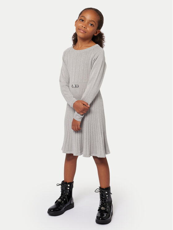 MICHAEL KORS KIDS MICHAEL KORS KIDS Sukienka dzianinowa R30169 D Szary Regular Fit