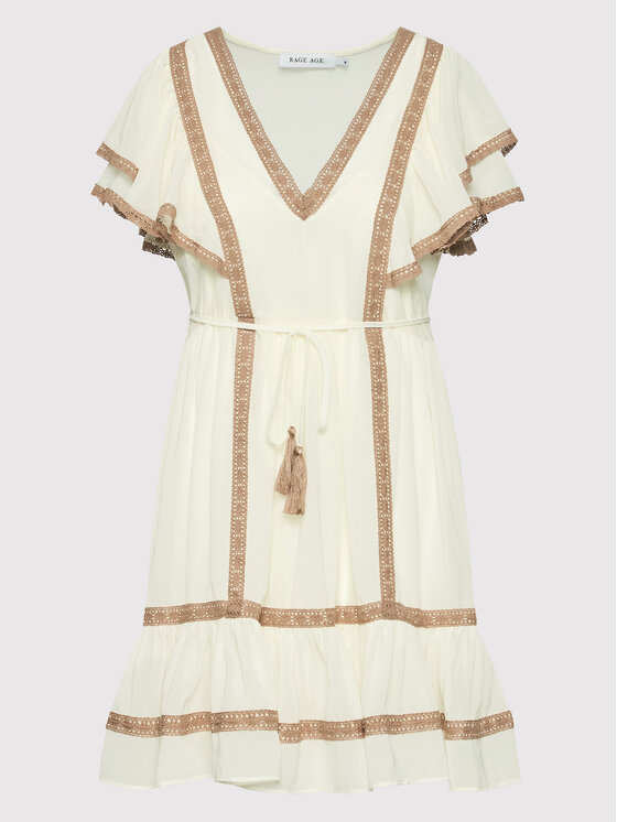 Rage Age Rage Age Vestito estivo Lucia Beige Regular Fit