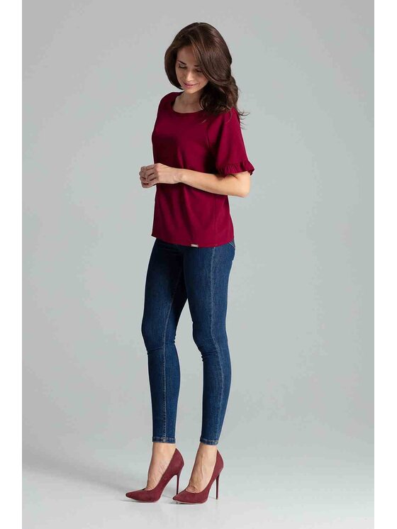 Lenitif Lenitif Blusa L052 Rosso Regular Fit