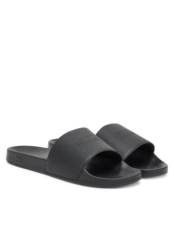 Tommy Hilfiger Tommy Hilfiger Papucs Hilfiger Print Tumble Pool Slide FM0FM05505 Fekete