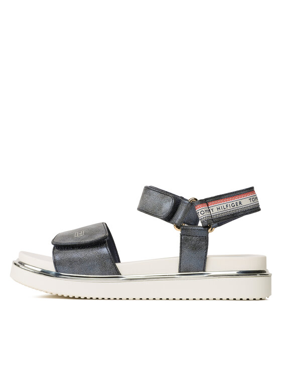 Tommy Hilfiger Tommy Hilfiger Sandały Platform Velcro Sandal T3A2-32760-0568 S Granatowy
