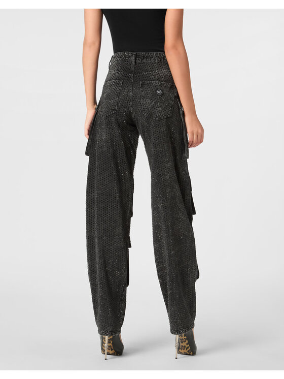 PHILIPP PLEIN PHILIPP PLEIN Jeansy 22365 Černá Cargo Fit
