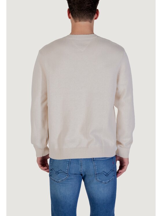 Tommy Jeans Tommy Jeans Πουλόβερ TJM REG MELANGE FLAG Λευκό Casual Fit