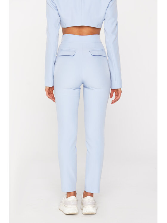 MANDRAGORA MANDRAGORA Kalhoty z materiálu Feminity Světle modrá Slim Fit