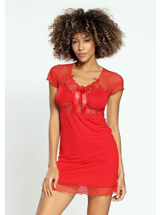DKaren Lingerie DKaren Lingerie Halka Paulina Czerwony Slim Fit