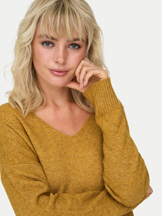 ONLY ONLY Sweter Rica 15224360 Pomarańczowy Regular Fit