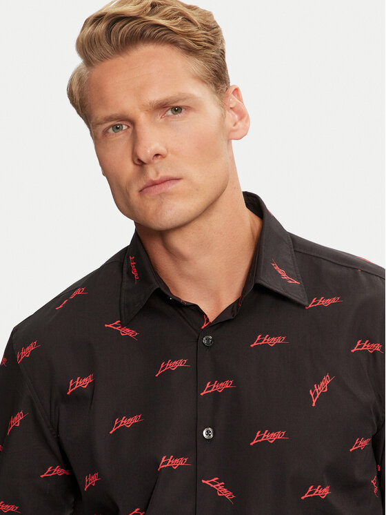 HUGO Hugo Srajca Ermo 50527426 Črna Slim Fit