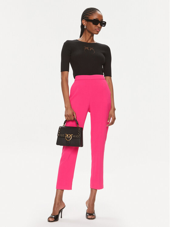 PINKO Pinko Bavlnené nohavice 102861 7624 Ružová Regular Fit