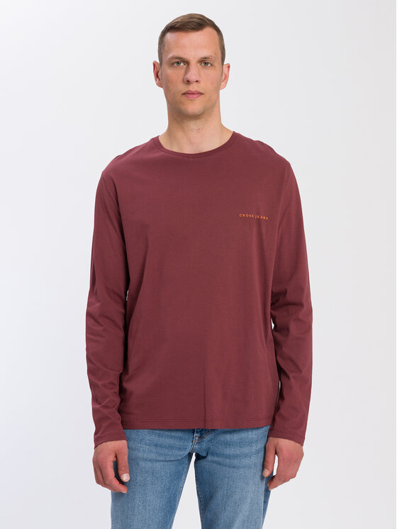 Cross Jeans Cross Jeans Longsleeve 15863-025 Brązowy Regular Fit