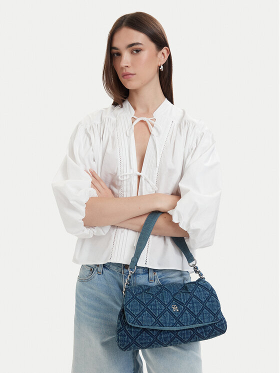 Tommy Hilfiger Geantă Th Feminine Shoulder Bag Denim AW0AW18865 Albastru