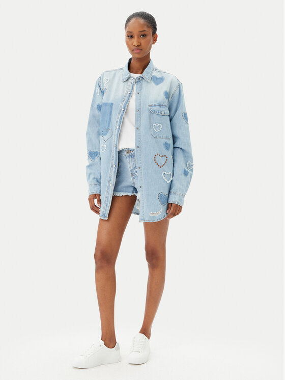One Teaspoon One Teaspoon Pantaloncini di jeans Retro Dukes 26849 Blu Relaxed Fit