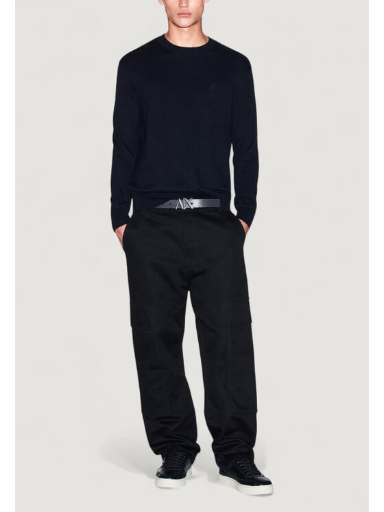 Armani Exchange Armani Exchange Sweter PULLOVER Niebieski Over Fit