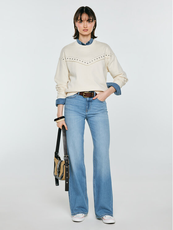 BIG STAR BIG STAR Bluza FROLIA Kremowy Comfort Fit