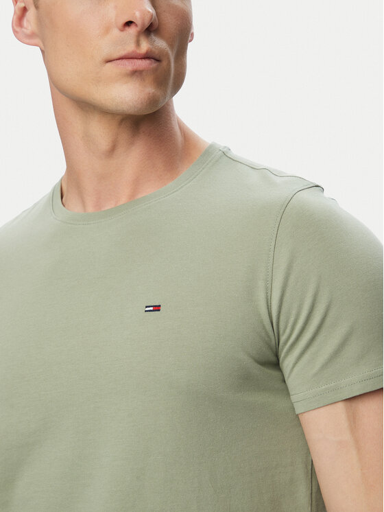Tommy Jeans Tommy Jeans Tricou DM0DM04411 Kaki Slim Fit
