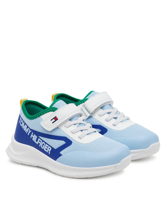 Tommy Hilfiger Tommy Hilfiger Снікерcи Low Cut Lace-Up/Velcro Sneaker T1B9-33868-1756 S Голубий