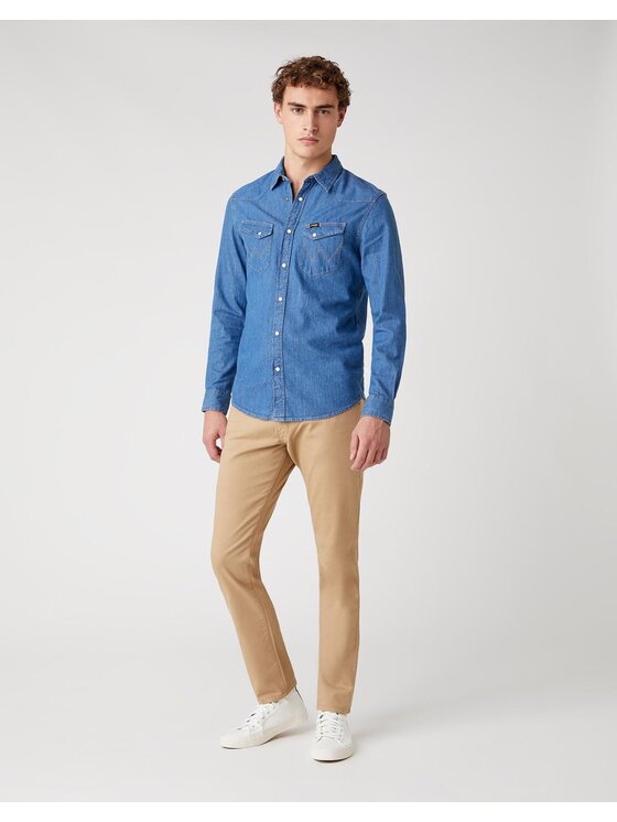 Wrangler Wrangler Camicia LS WESTERN SHIRT Blu Regular Fit