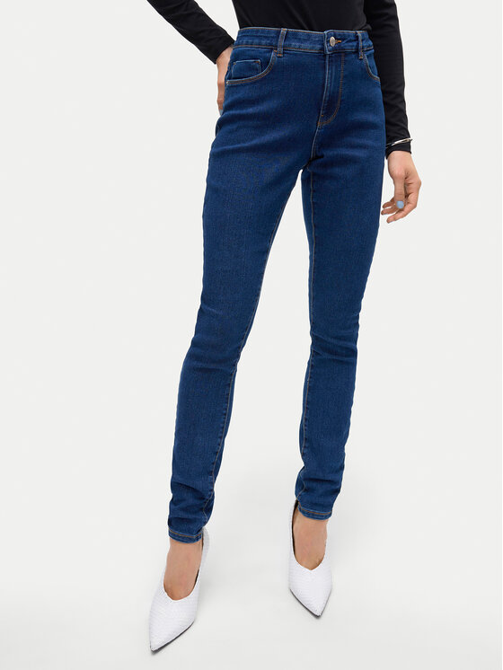 Vero Moda Džínsy Elly 10310613 Tmavomodrá Skinny Fit