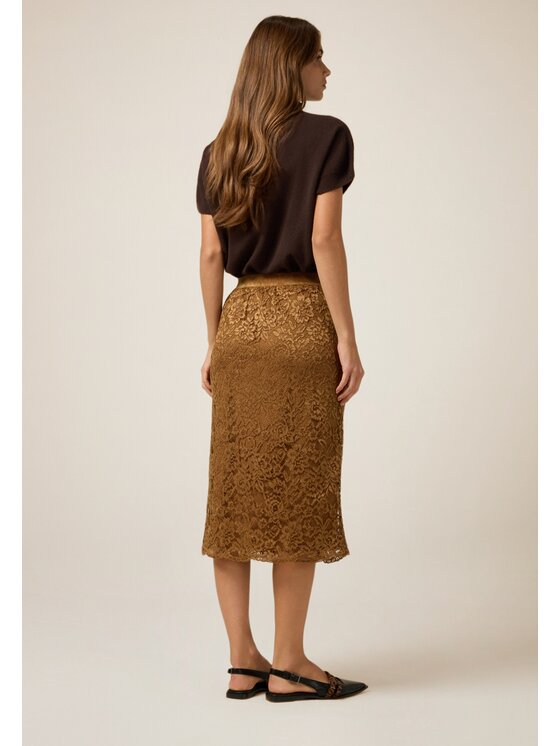 Oltre Oltre Gonna midi 1016R001573N028 Marrone Slim Fit