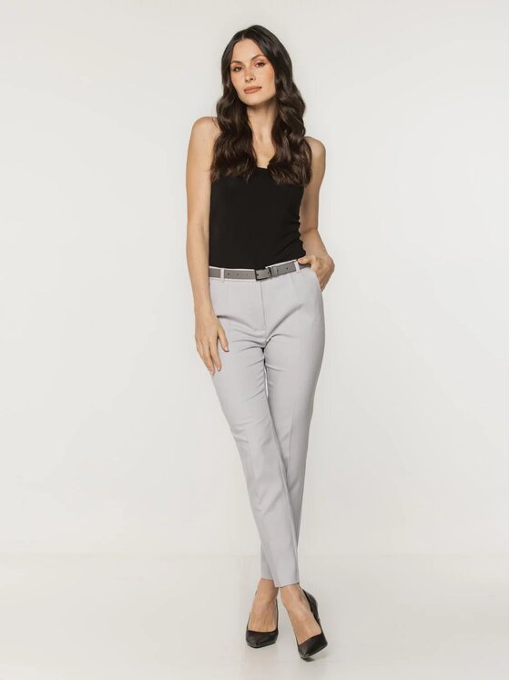 Willsoor Willsoor Spodnie materiałowe 67981 Szary Cigarette Fit