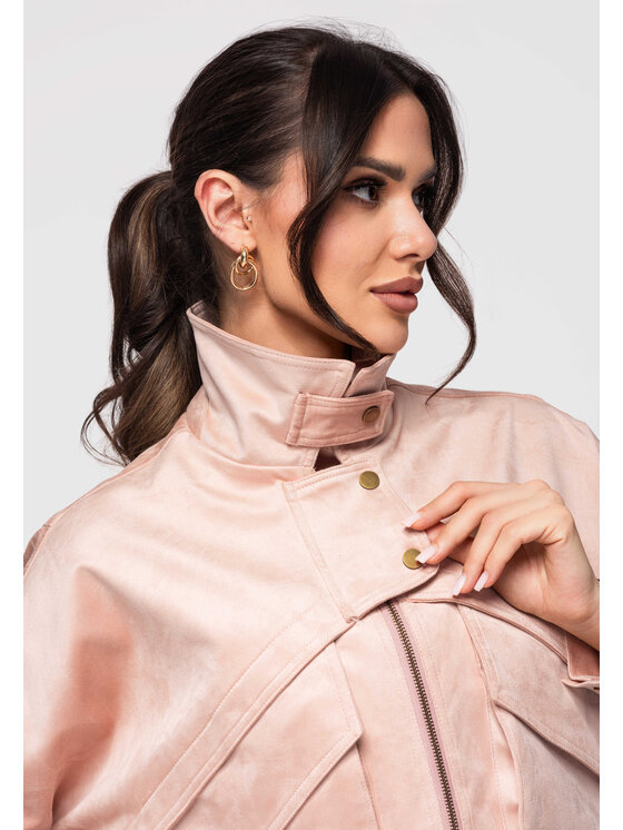 Ombre Ombre Kurtka bomber OW-JAFL-0122 Różowy Regular Fit