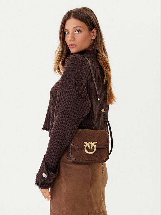 PINKO PINKO Kabelka Love Box Bag Fl Mini AI 25-26 PLTT 104297 A2JH Hnědá