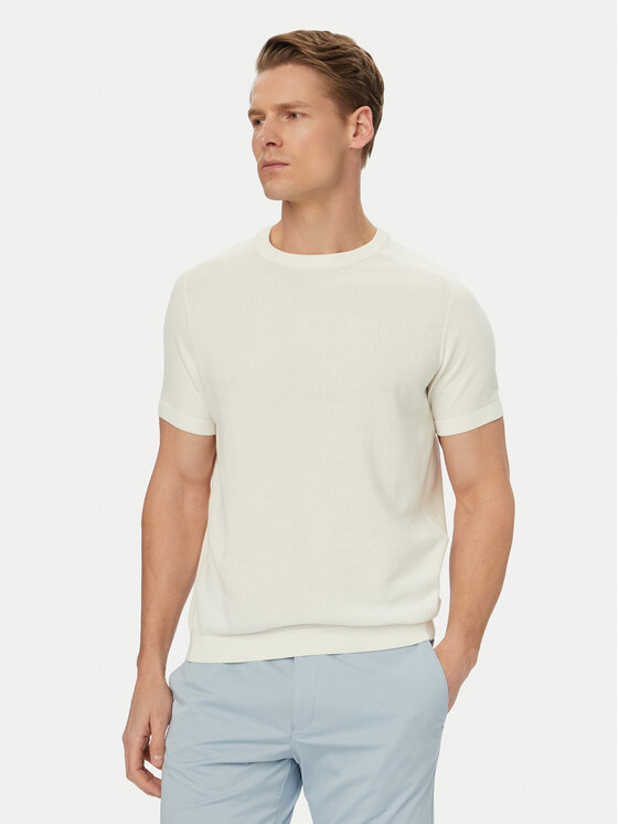 Bugatti Tricou 7200-15534E Alb Regular Fit