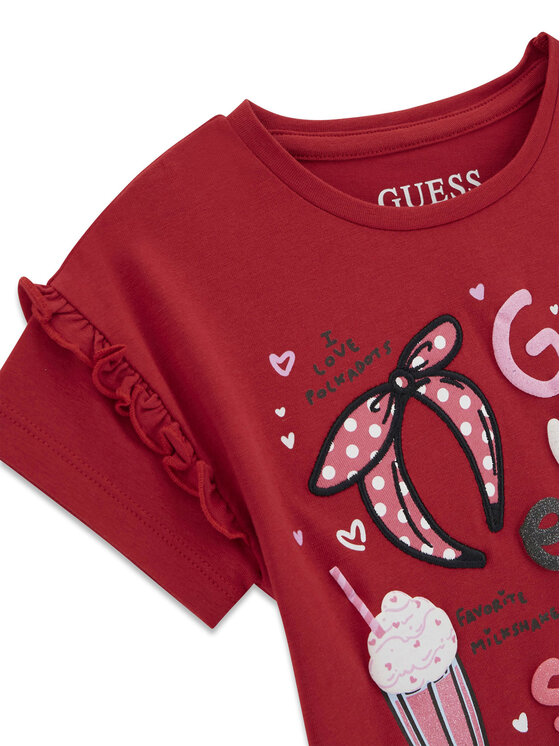 Guess Guess T-Shirt K6RI04 K6YW4 Czerwony Regular Fit