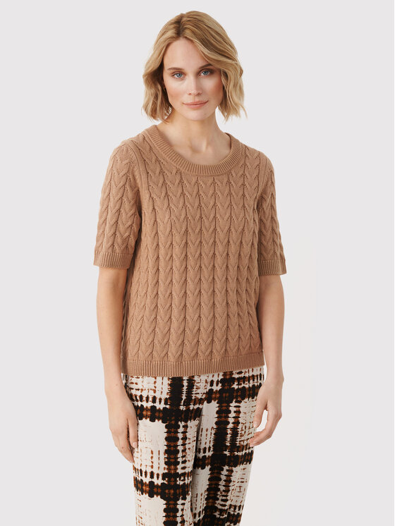 Sweter Orgesa 30306995 Brązowy Relaxed Fit