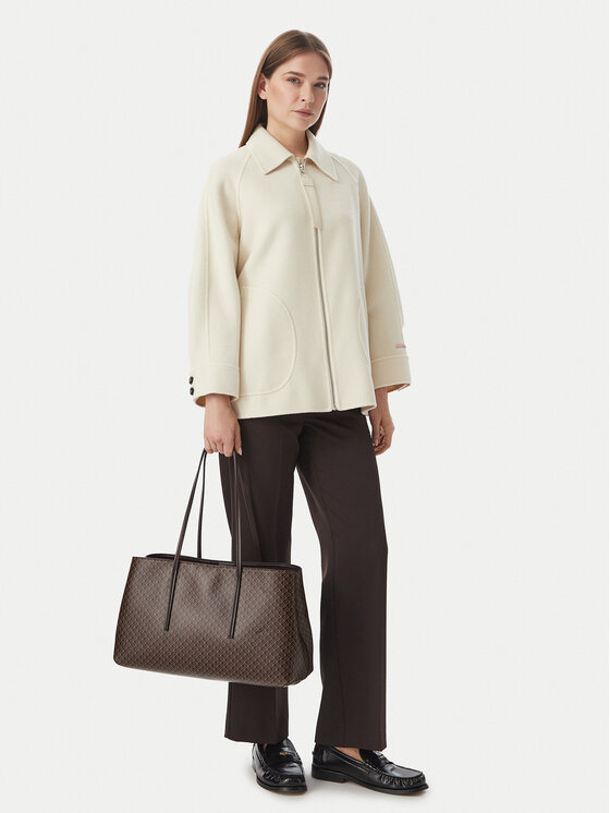 Calvin Klein Calvin Klein Torebka Emblem Aop Medium Work Tote LV04F3786G Brązowy ciemny