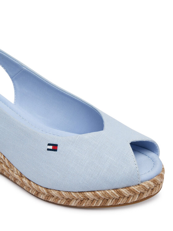 Tommy Hilfiger Tommy Hilfiger Espadrillas Hemp Slingback Wedge Espadrilles FW0FW09472 Azzurro chiaro