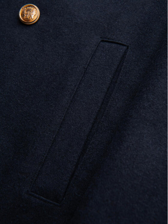 Ombre Ombre Płaszcz zimowy OM-COWC-0134 Granatowy Regular Fit