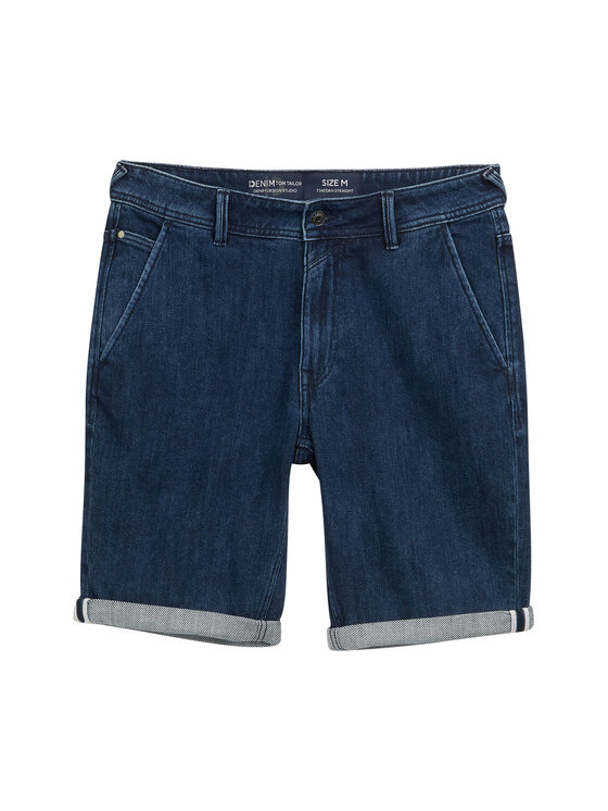 Tom Tailor Denim Tom Tailor Denim Kratke traperice 1044986 Tamnoplava Straight Fit