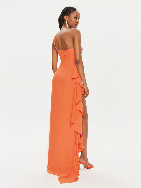 Fracomina Fracomina Večerní šaty FQ24SD3012W47601 Oranžová Slim Fit